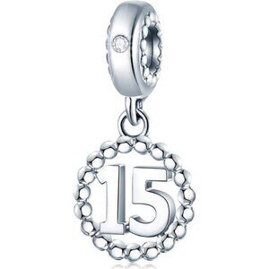Number Charms 925 Sterling Silver Pendants Beads Fit Pandora Bracelets/Necklace